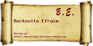 Berkovits Efraim névjegykártya